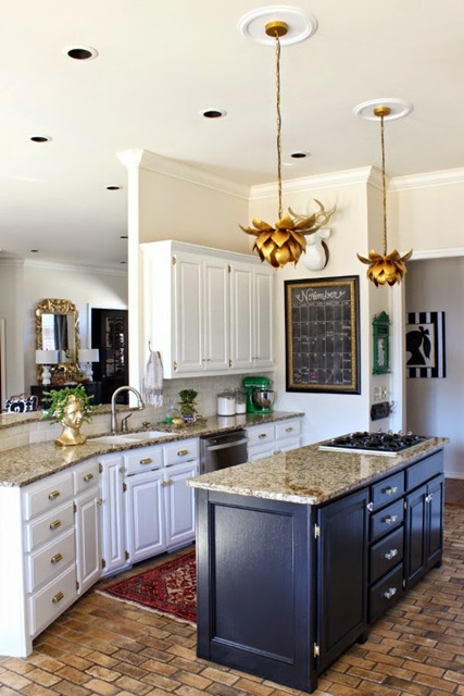 White Kitchen with Gold Accents