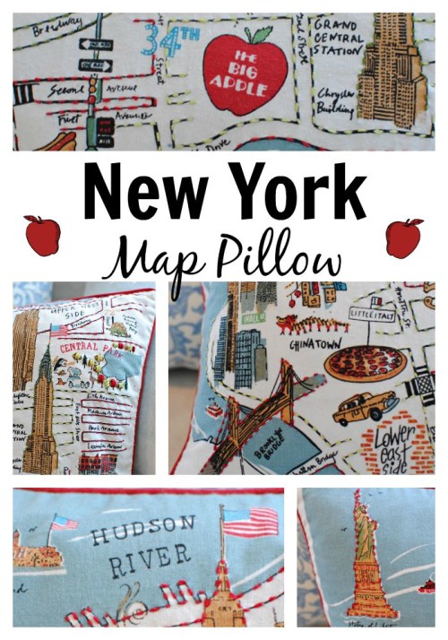 Map of New York Pillow