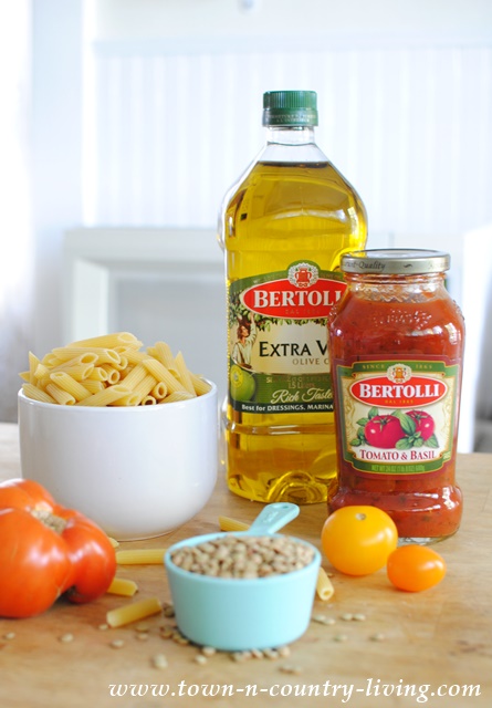 Ingredients for Pasta Pomodoro with Lentils
