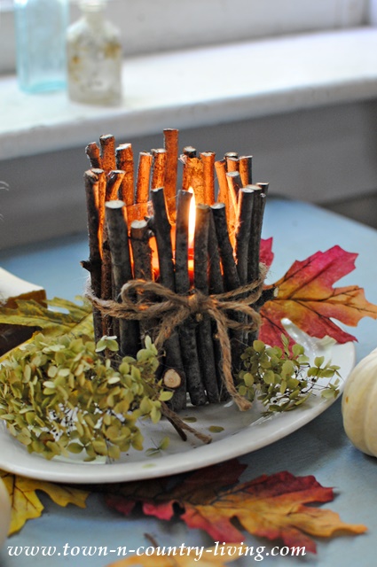 How to Make Rustic Twig Candles