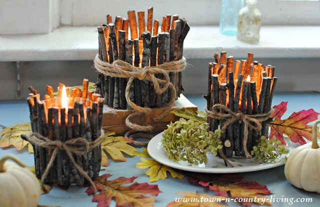 How to Make Rustic Twig Candles